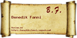 Benedik Fanni névjegykártya
